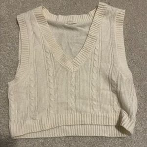 Cream Cable Knit Sweater Vest